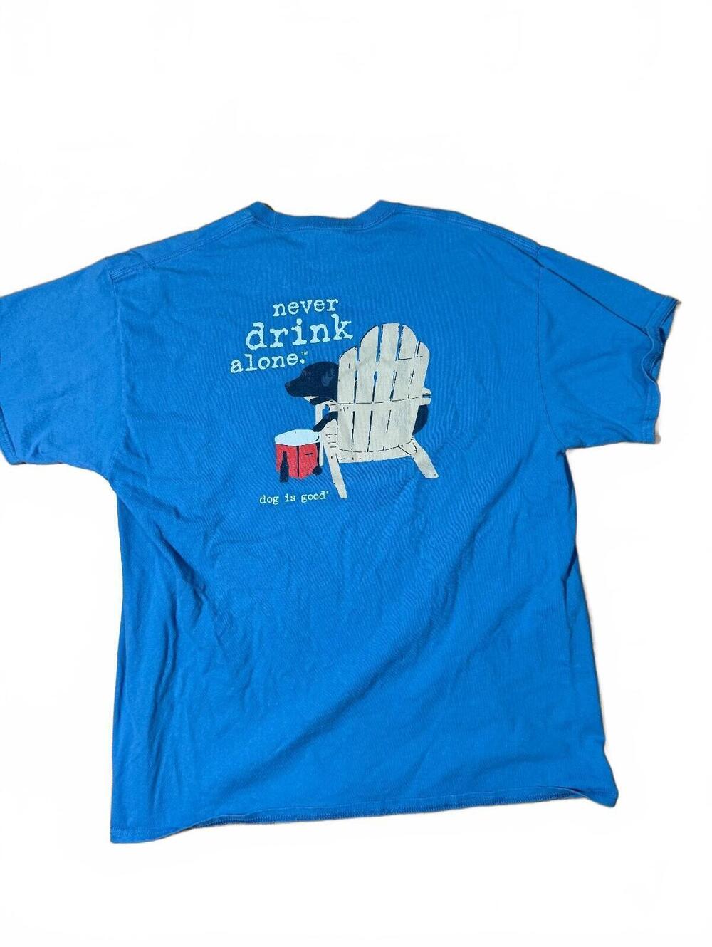 Dog is Good Brand Blue Graphic Tee Size XL Cotton Tee